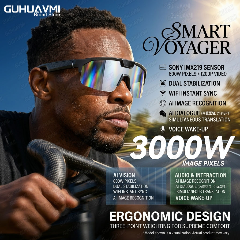 Audio Hd Music - Photochrome Smart-Brille mit 1200P HD-Kamera, 8MP