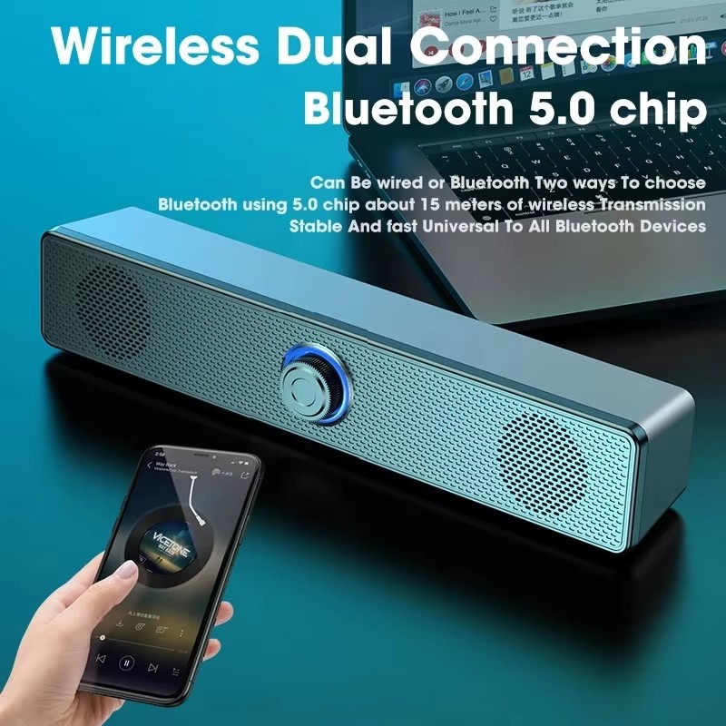 Audio Music To Mp3 - Musik-Soundbar Computer-Lautsprecher Kabelgebundene und Kabellose Bluetooth-Lautsprecher