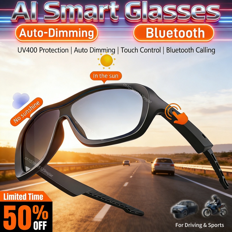Audio Music Voice - KI-Smart-Brille mit Sprachübersetzung, Audio-Sonnenbrille, UV-Schutz für