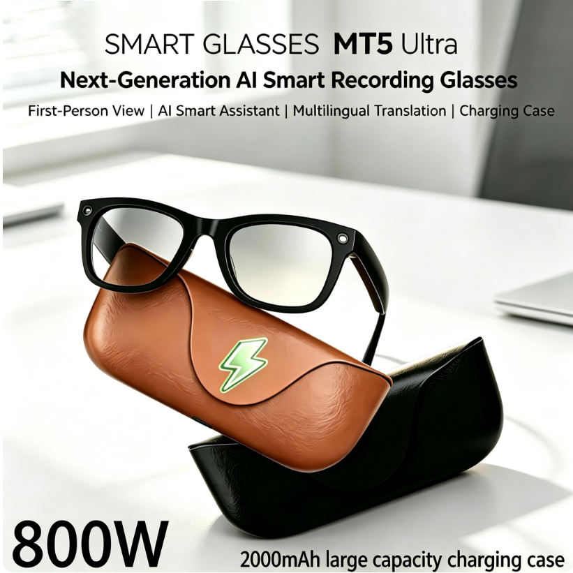 Audio Hd Music - 2026 KI-Smart-Brille HD 800W Anti-Shake-Kamera KI-Dialog