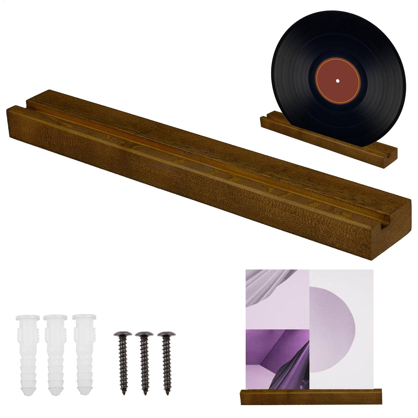 Music Stand Folding - Wandmontierte Schallplattenhalterung aus Holz, Vinyl-Regal, Schwebendes