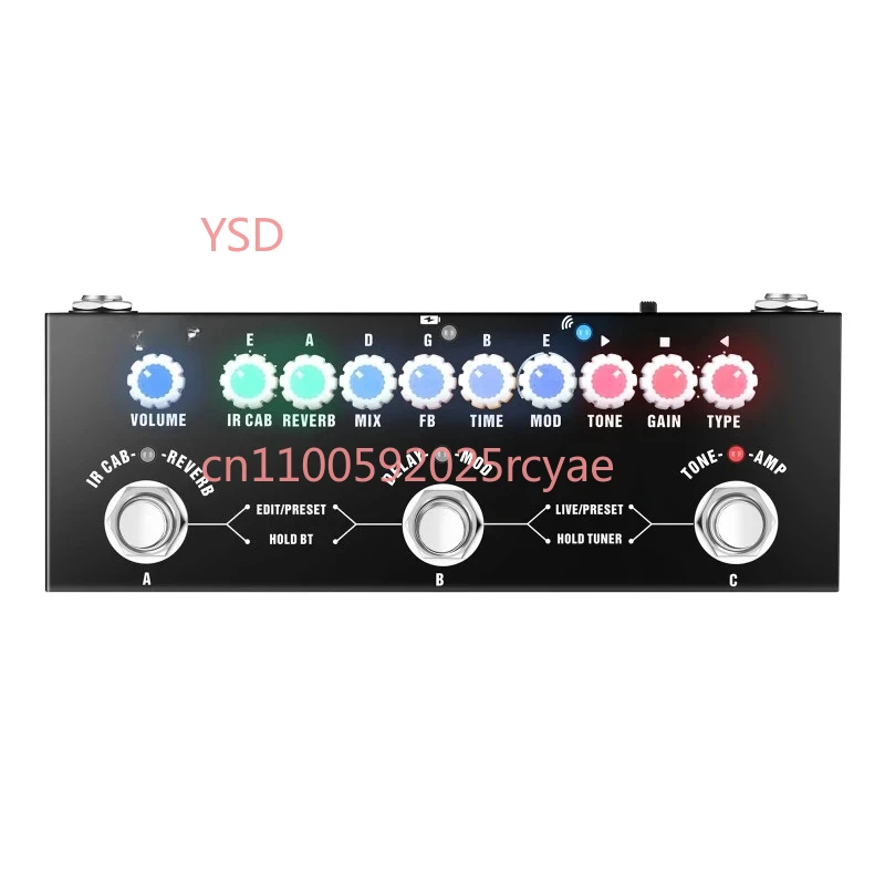 Audio Music Effect - Multifunktionales E-Gitarren-Kombi-Effektpedal mit kabelloser Musikwiedergabe und