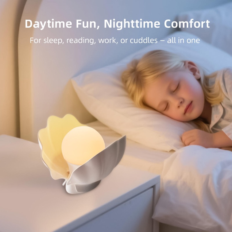 Audio Music Effect - Mehrfarbige Silikon-Augenschutz-Nachtlicht-Mutter-Baby-Atmosphärenlampe für Kinder mit Muschelperleffekt