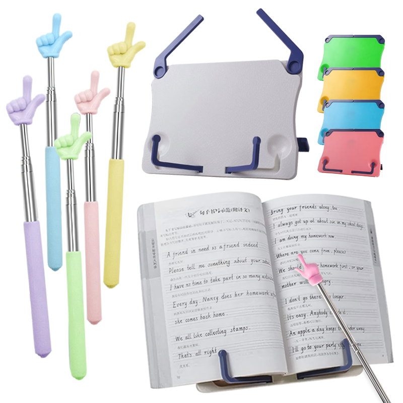 Music Stand Folding - Tragbarer Leseständer, Bücherständer, Notenständer, Mini-Pointer-Stick in