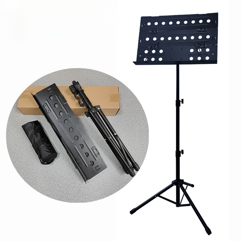 Music Stand Folding - Tragbarer Klappbarer Notenständer-Set, Robuster Verstärkter Höhenverstellbarer