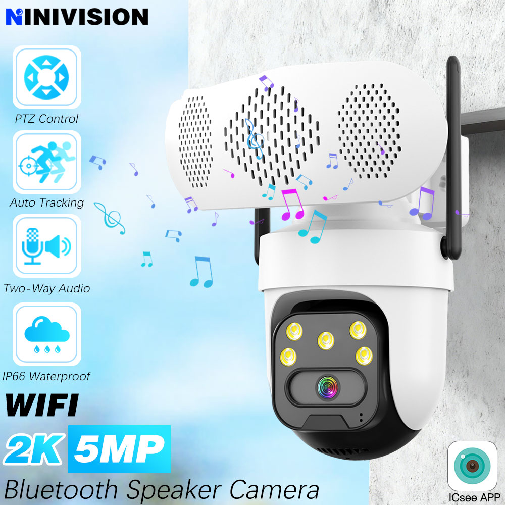 Audio Music Player App - 5MP Musikplayer-Kamera WLAN Bluetooth-Lautsprecher PTZ IP
