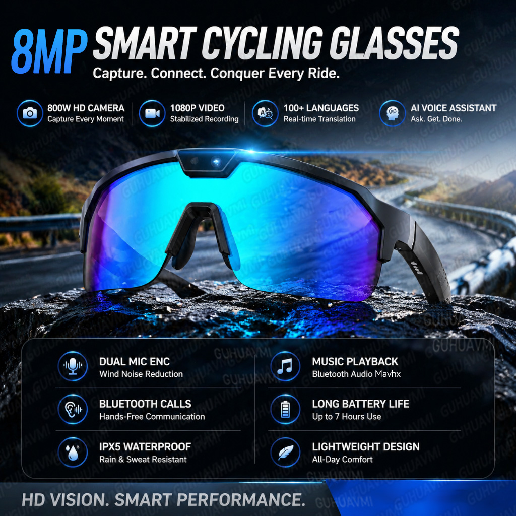 Audio Hd Music - Neue POV Sport-Radfahrbrille für Herren mit