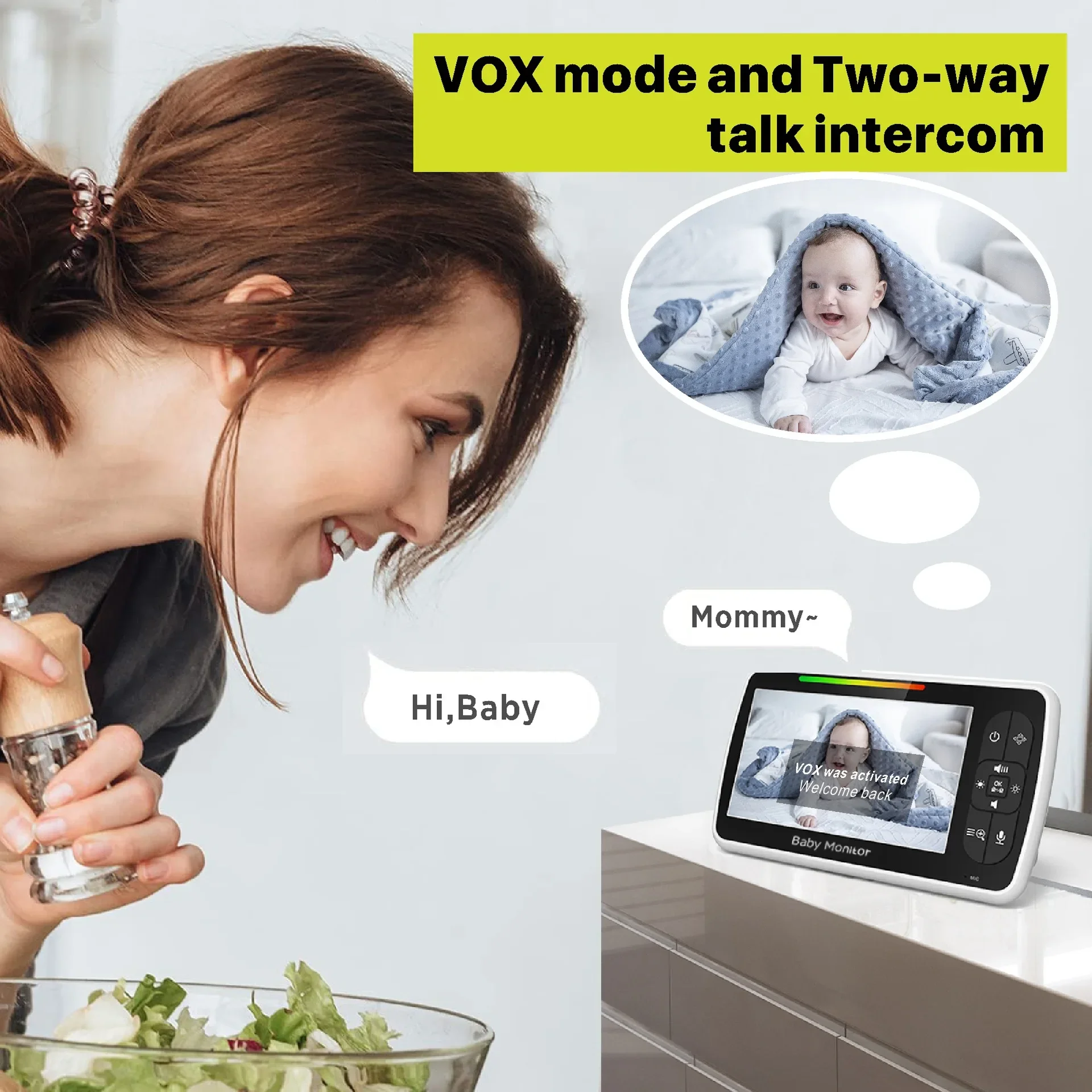 5,0 Zoll Video-Baby-Monitor, m – Audio Hd Music Bewertung und Preis