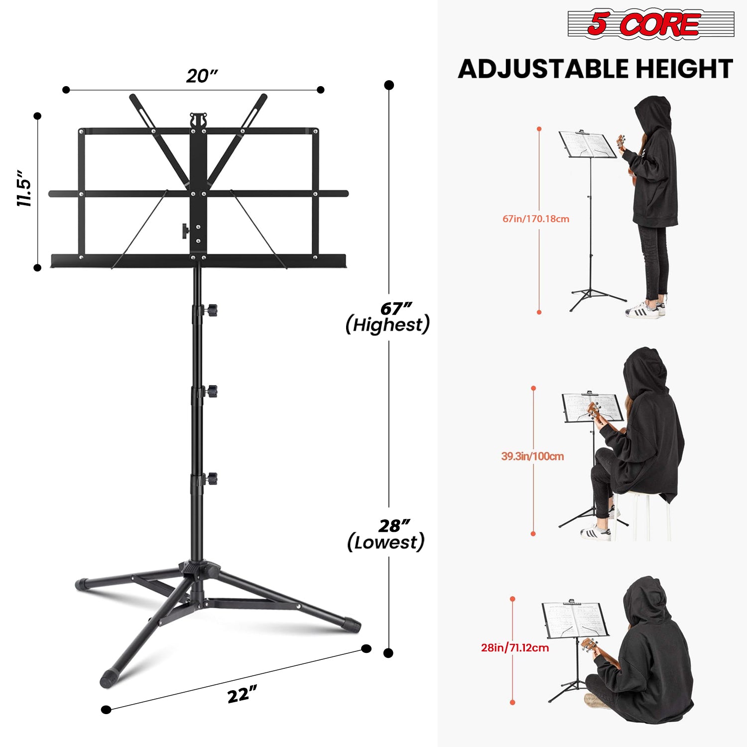 5 Core Notenständer für Notenb – Music Stand Folding Bewertung und Preis